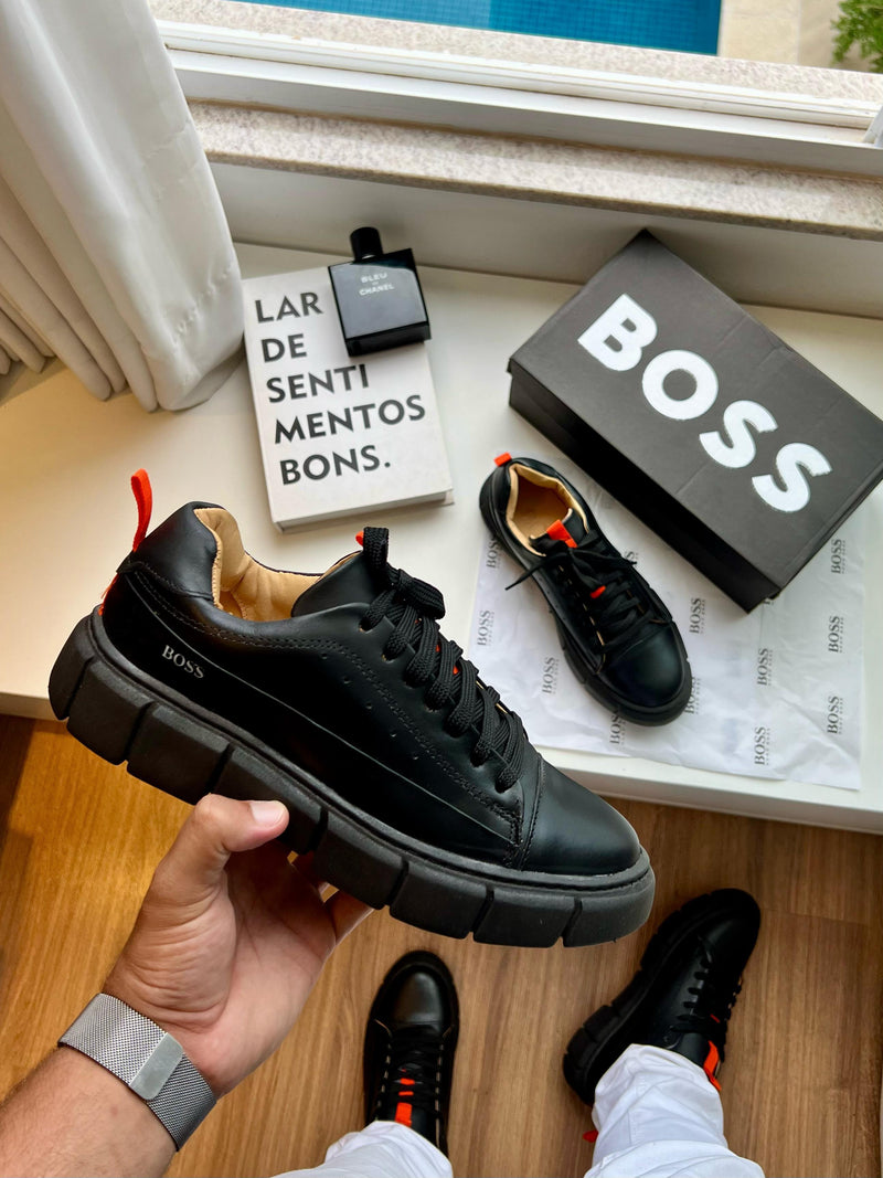 TÊNIS HUGO BOSS TR – Couro Preto