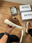 Tênis Hugo Boss Courino - Caramelo