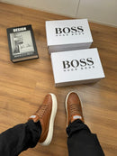 Tênis Hugo Boss Courino - Caramelo
