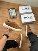 Tênis Hugo Boss Courino - Caramelo