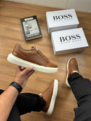 Tênis Hugo Boss Courino - Caramelo