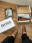Tênis Hugo Boss Courino - Caramelo