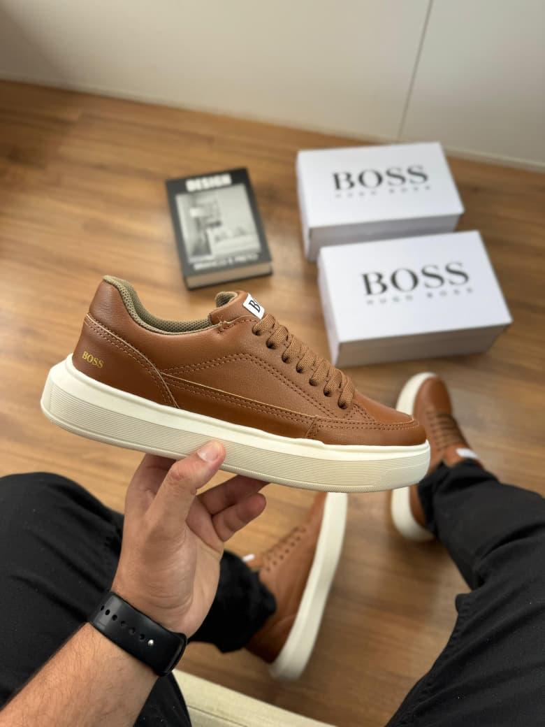 Tênis Hugo Boss Courino - Caramelo