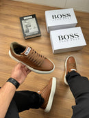 Tênis Hugo Boss Courino - Caramelo